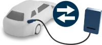 Bidirectional charging station illustration